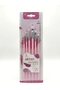 6Pcs Artist Paint Brush Set Watercolor Acrylic Gouache Synthetic Bristle Pink