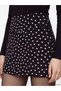 Black Belted Polka Dot Crepe Mini Skirt - 3