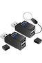 2 قطعة من موزع USB بـ 3 منافذ USB 3.0، موسع بيانات USB عالي السرعة متعدد المنافذ متوافق