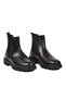 Black Genuine Leather Men's Classic Chelsea Boots with Side Elastic and Non-Slip Sole - 4