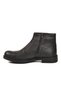 Black Genuine Leather, Fur Lined, Cold Resistant, Rubber Sole, Zippered Men's Boots - 2