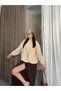 Women's Lycra Dabl Fabric Oversized Jacket with Collar Tie - 2
