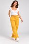 Women's Yellow 100% Cotton Solid Color Sweatpants - 4