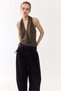 Crinkled V-neck top - 2