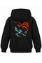How to Train Your Dragon Blue and Red Transition Printed Black Kids Hoodie