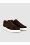 Genuine Leather Brown Suede Laceless Men's Sneaker Shoes - 2