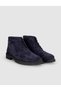 Genuine Leather Navy Blue Suede Lace-Up Men's Boots - 2