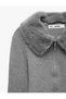 Faux Fur Collar Long Sleeve Zippered Crop Knitwear Cardigan - 8