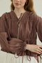 Modal Gathered Lace-Up Blouse - 3