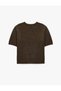 Wool Blend Short Sleeve Crew Neck Knitwear Sweater - 6