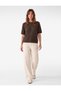 Wool Blend Short Sleeve Crew Neck Knitwear Sweater