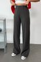 Women's Elastic Waist Çimalı Selanik Wide Leg Pants Anthracite - Mw0000527 - 2