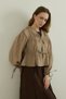 Modal Gathered Lace-Up Blouse