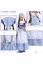Pioneer Colonial Prairie Blue Gingham Dress Costume Clothing with Apron and Bonnet Hat for Toddler Little Girls for Halloween - 3