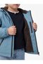 Long Sleeve Hooded Pocketed Zippered Plush Lined Raincoat - 4