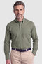 Green Plaid Patterned Buttoned Collar Men's Shirt