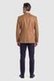Camel Suede Textured Buttoned Blazer Jacket - 2