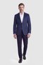 Navy Blue Suede Textured Buttoned Blazer Jacket - 5