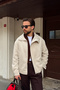 Yongi Asymmetrical Zipper Snap Detailed Oversize Men's Gabardine Jacket - 3