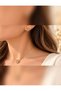 Gold Color Stone Detailed Earrings and Pendant Set - 2