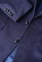 Navy Blue Suede Textured Buttoned Blazer Jacket - 3