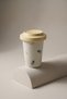 Silk Petal Porcelain Mug with Lid Yellow - 370 ml - 3
