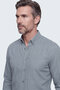 Gray Buttoned Collar Embroidered Logo Men's Shirt - 3