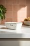 Porcelain Rectangular Bowl with Light Lid - 13 cm - 3