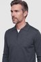 Anthracite Polo Collar Zippered Men's Knitwear