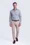 Gray Herringbone Patterned Long Sleeve Men's Shirt - 5
