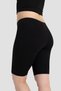 Delux Series Women's Cotton Above Knee Short Leggings 2'Li Package Black Body Comfortable Plain - 4