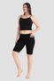 Premium Women's Above Knee Short Leggings Black Cotton Lycra Sports Piece Comfortable Bottom - 6