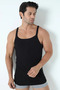 Delux Series Men's Black Thin Strap Undershirt 3-Pack Breathable Day Comfort Wear - 6