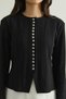 Multi-Button Textured Knitted Cardigan - 4