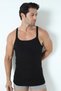 Delux Series Men's Black Thin Strap Undershirt 3-Pack Breathable Day Comfort Wear - 4