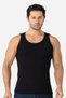 Delux Series Men's Black Ribbed Undershirt Cotton Lycra Slim Fit Flexible Stylish Home Wear - 3