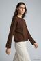 Crew Neck Cufflink Sweater 2590 Brown - 2