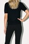 Black Crew Neck Short Sleeve Knitwear Blouse - 4