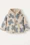 Baby Girl 1-5 Years Old Floral Plush Coat Blue - 3