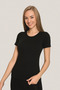 Premium Women's Black Basic T-Shirt 2 Pack Cotton Lycra Short Sleeve Shopping - 4