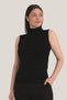 Special Production Women's Black Turtleneck Sleeveless Body 3-Piece Package Seasonal Clothing Combination Piece Plain Top - 4