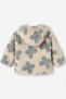 Baby Girl 1-5 Years Old Floral Plush Coat Blue - 4