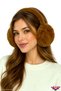 Winter Tan Color Soft Textured Foldable Folding Plush Ear Warmer Large Soft Earmuff