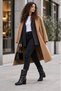 Alessia Black Rustic Women's Daily Wear Non-Zipper Pointed Toe Buckle Detailed Stylish Modern Thick Heel Boots & Booties - 7