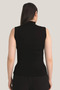 Delux Series Women's White Black 2-Piece Sleeveless Body Turtleneck Wardrobe, Star Plain Style - 4