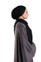 Black Muslin Shawl with Piping, Breathable Cotton Textured Crinkle 202139_01 - 3