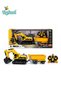 Heavy Trailer 1:22 Scale 11 Channel RC Excavator and Dump Truck Construction Vehicle Toy Set with 360° Rotation, Spray, LED Lights, Sound Effects, Remote Control Engineering Toys for Kids Ages 3+