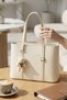 Shoulder Bag Women's Strap Bag Daily Stylish Modern Useful Plush Teddy Bear Cream Bag - 2
