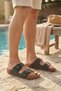 S963.001 Khaki Double-Strapped Men's Slippers Daily Beach Slippers - 3