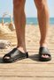 3981 Black Daily Comfortable Beach Pool Slippers Men's Slippers - 4